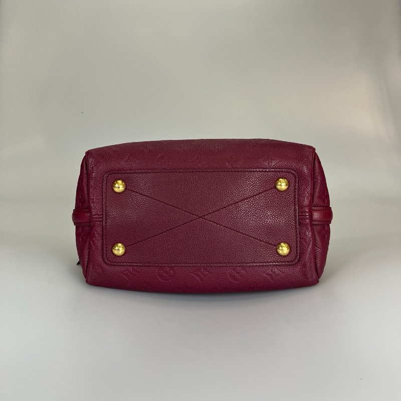 LV M40827 酒紅皮革壓紋SPEEDY25肩背包-4