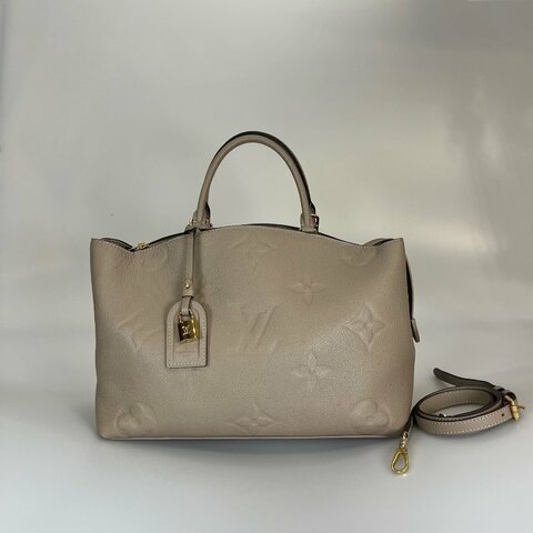 LV M45833/晶片款 斑鳩灰皮革托特包