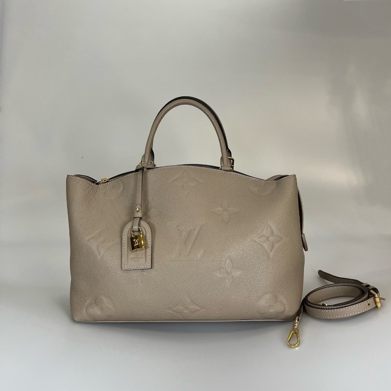 LV M45833/晶片款 斑鳩灰皮革托特包-0