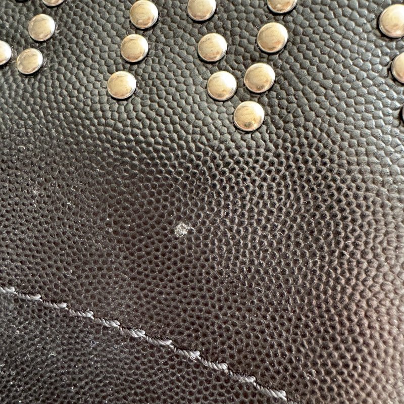 ✨容量超大 Chanel 黑色卯釘銀字母手提肩背沙灘包 購物包-16