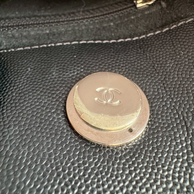 ✨容量超大 Chanel 黑色卯釘銀字母手提肩背沙灘包 購物包-19