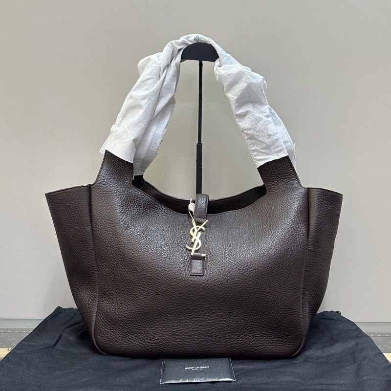 YSL BEA系列深栗色金扣托特包32*27*15 全新閒置配件塵袋-1