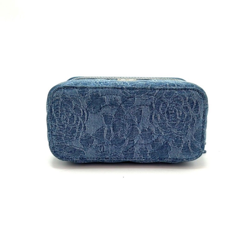 CHANEL丹寧牛仔山茶花愛心調節肩背斜背化妝盒子包 16*9*8 98新配件塵袋-4