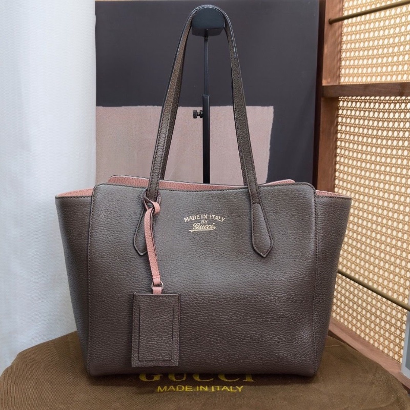 GUCCI Swing全皮手提托特包26*21*15 98新配件塵袋-1
