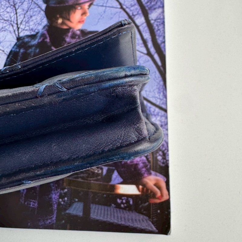 😍特殊色 Chanel 藍莓色大雙C羊皮菱格紋WOC-12