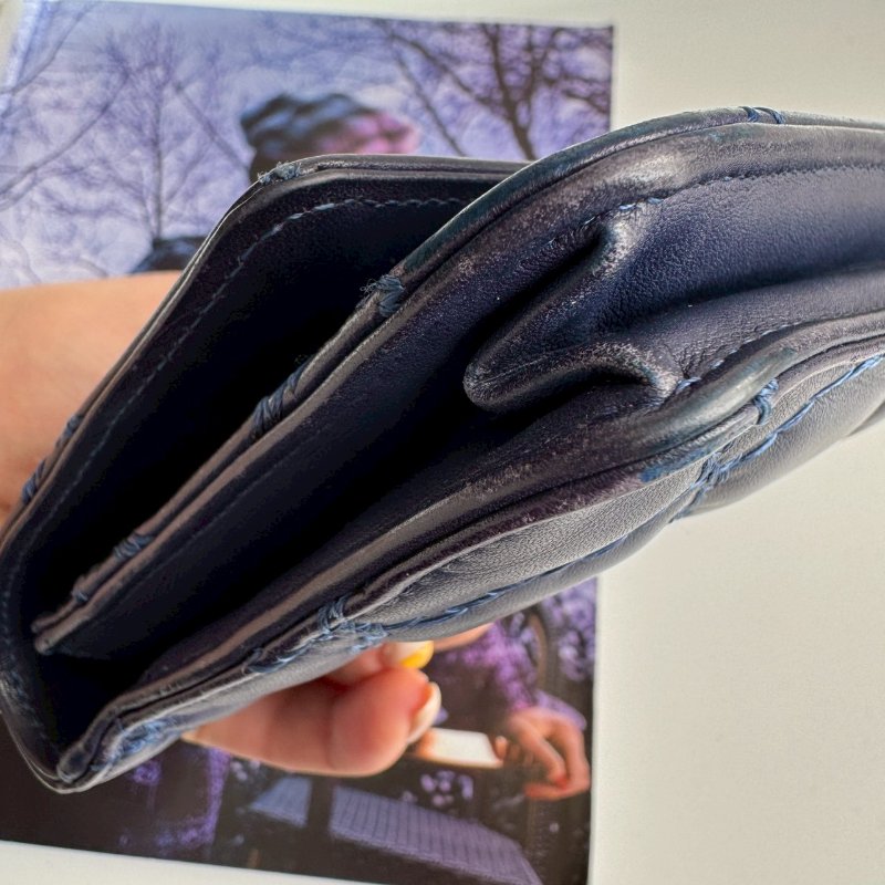 😍特殊色 Chanel 藍莓色大雙C羊皮菱格紋WOC-14