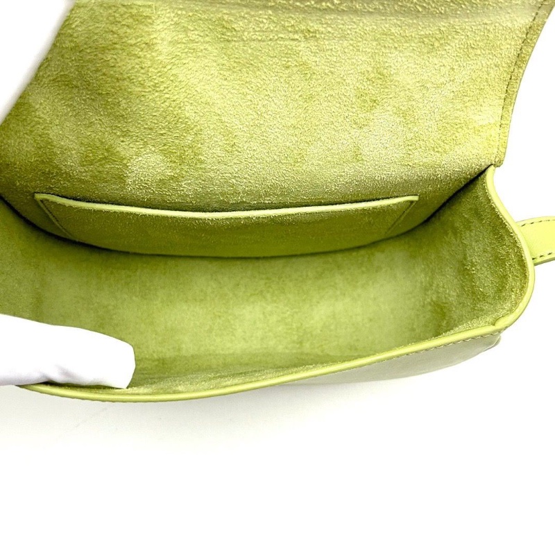 CELINE FOLCO酪梨綠凱旋門磁吸扣斜背包19*15*7 98新配件塵袋-6