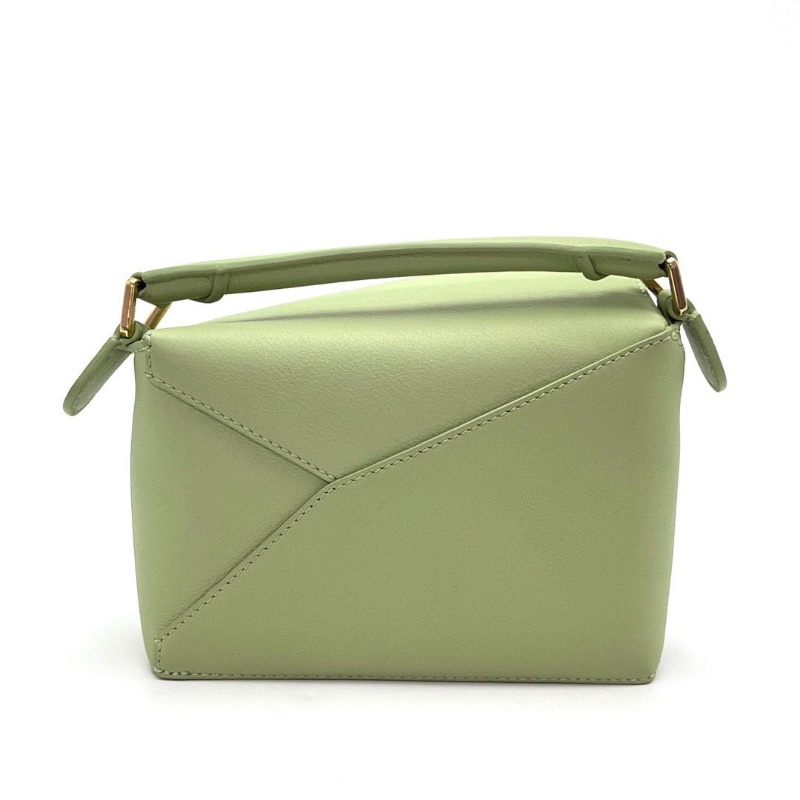 LOEWE 酪梨綠金扣Puzzle mini17*11*7.5 98新配件塵袋-6