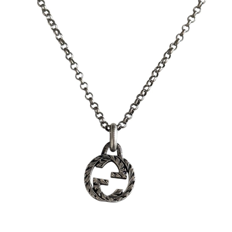 GUCCI Interlocking G 純銀 頸鏈-0