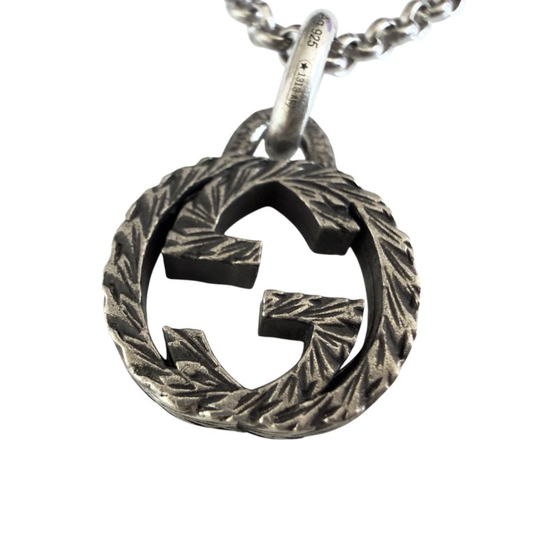 GUCCI Interlocking G 純銀 頸鏈-4