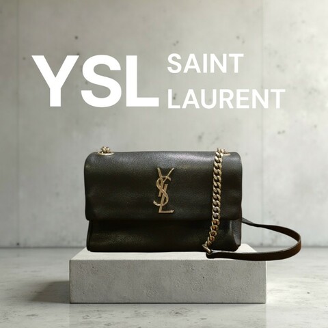 🫅女神購物節狂降（原$30000）‼️只到3/15⏰㊣✨YSL✨SAINT LAURENT 聖羅蘭 West Hollywood Bag深藍色 魚子醬  鏈條 掀蓋 多夾層 相機包 斜背包 肩背包/二手精品/保證正品🌳二手樹屋🌳