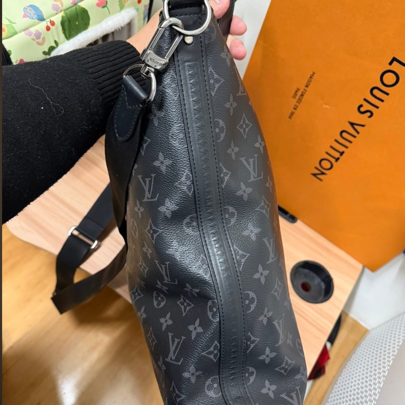 Lv黑色老花商務手提/肩背/托特包-2