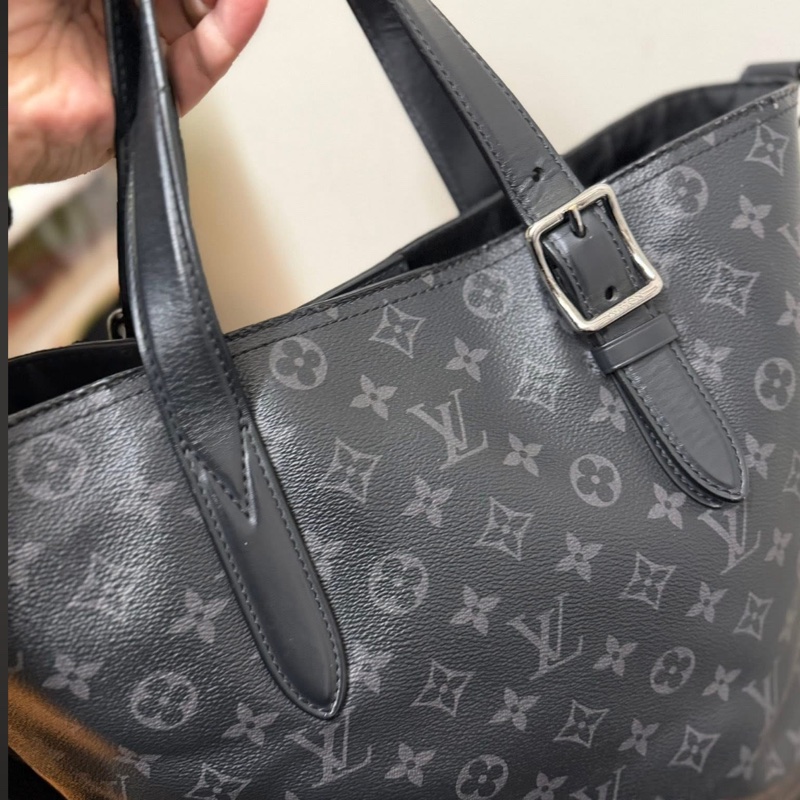 Lv黑色老花商務手提/肩背/托特包-6