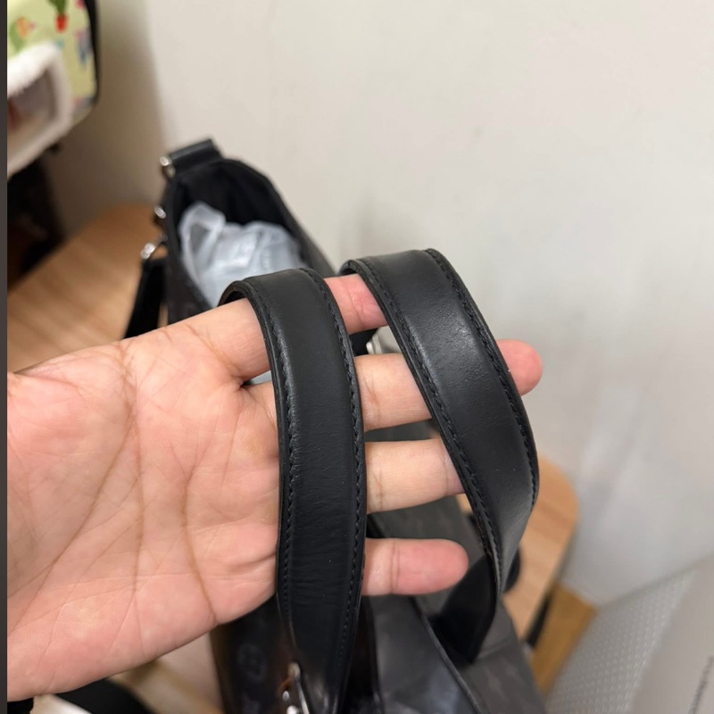 Lv黑色老花商務手提/肩背/托特包-7