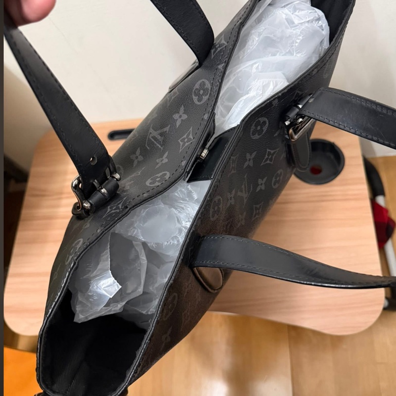 Lv黑色老花商務手提/肩背/托特包-8