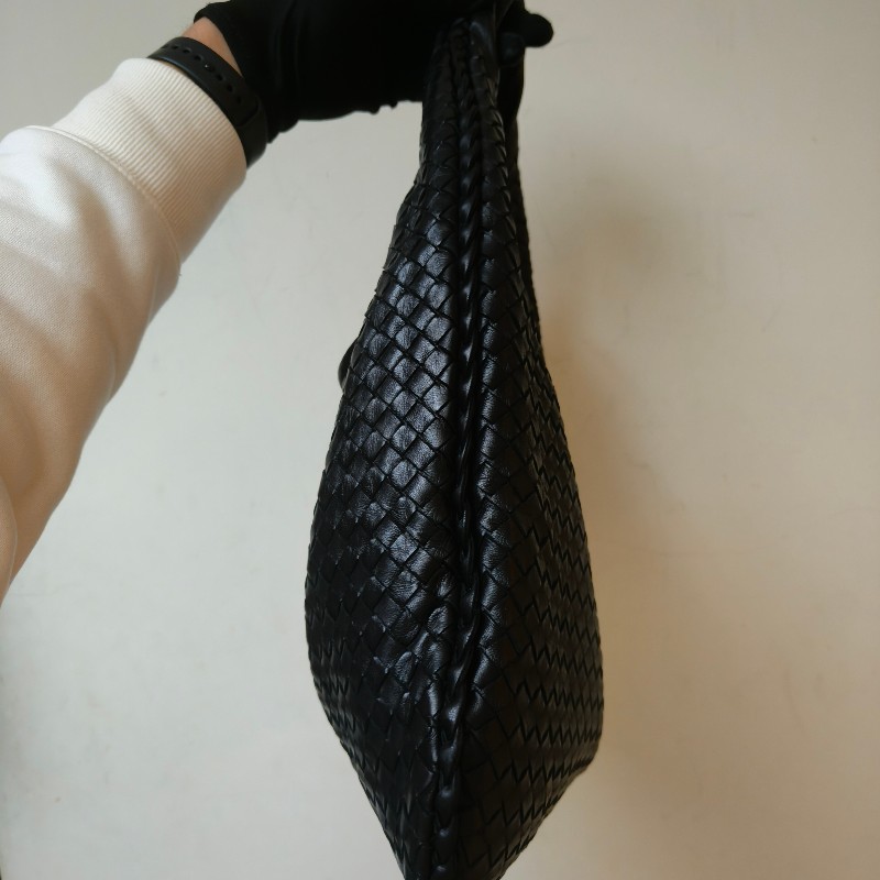 【8成新】㊣✨Bottega Veneta ✨寶緹嘉 BV Hop Bag 羊皮 黑色 編織 手提包 肩背包 腋下包 月牙包 /二手包/二手精品/保證正品🌳二手樹屋🌳-3