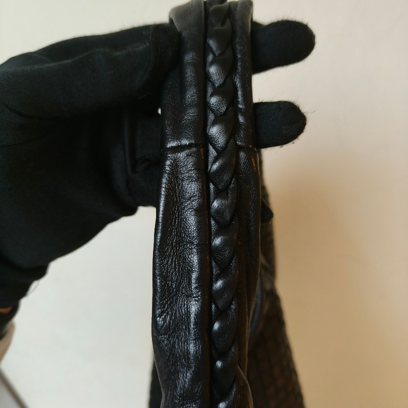 【8成新】㊣✨Bottega Veneta ✨寶緹嘉 BV Hop Bag 羊皮 黑色 編織 手提包 肩背包 腋下包 月牙包 /二手包/二手精品/保證正品🌳二手樹屋🌳-14