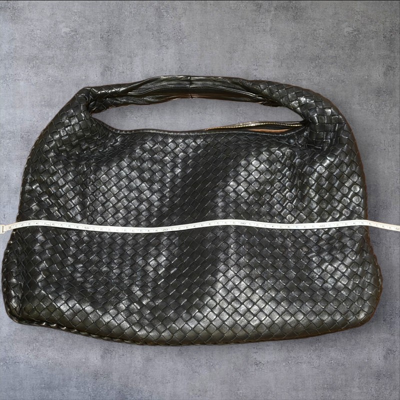 【8成新】㊣✨Bottega Veneta ✨寶緹嘉 BV Hop Bag 羊皮 黑色 編織 手提包 肩背包 腋下包 月牙包 /二手包/二手精品/保證正品🌳二手樹屋🌳-46