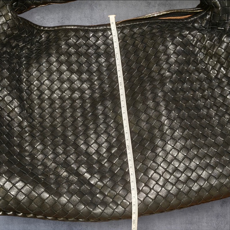 【8成新】㊣✨Bottega Veneta ✨寶緹嘉 BV Hop Bag 羊皮 黑色 編織 手提包 肩背包 腋下包 月牙包 /二手包/二手精品/保證正品🌳二手樹屋🌳-47