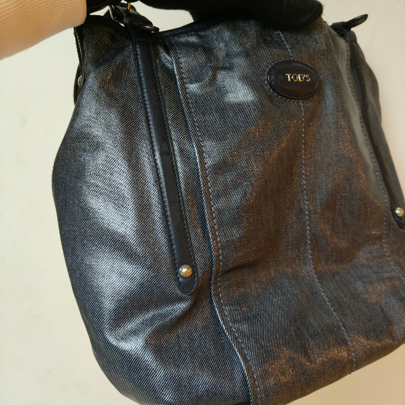 ㊣✨TOD'S✨陶德斯(附盒子) 牛仔藍 皮革 輕量 多背法 手提包 斜背包 肩背包 斜背包/二手包/二手精品/保證正品-17