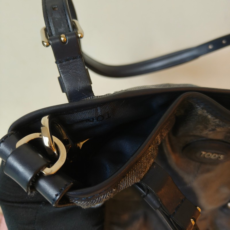 ㊣✨TOD'S✨陶德斯(附盒子) 牛仔藍 皮革 輕量 多背法 手提包 斜背包 肩背包 斜背包/二手包/二手精品/保證正品-32