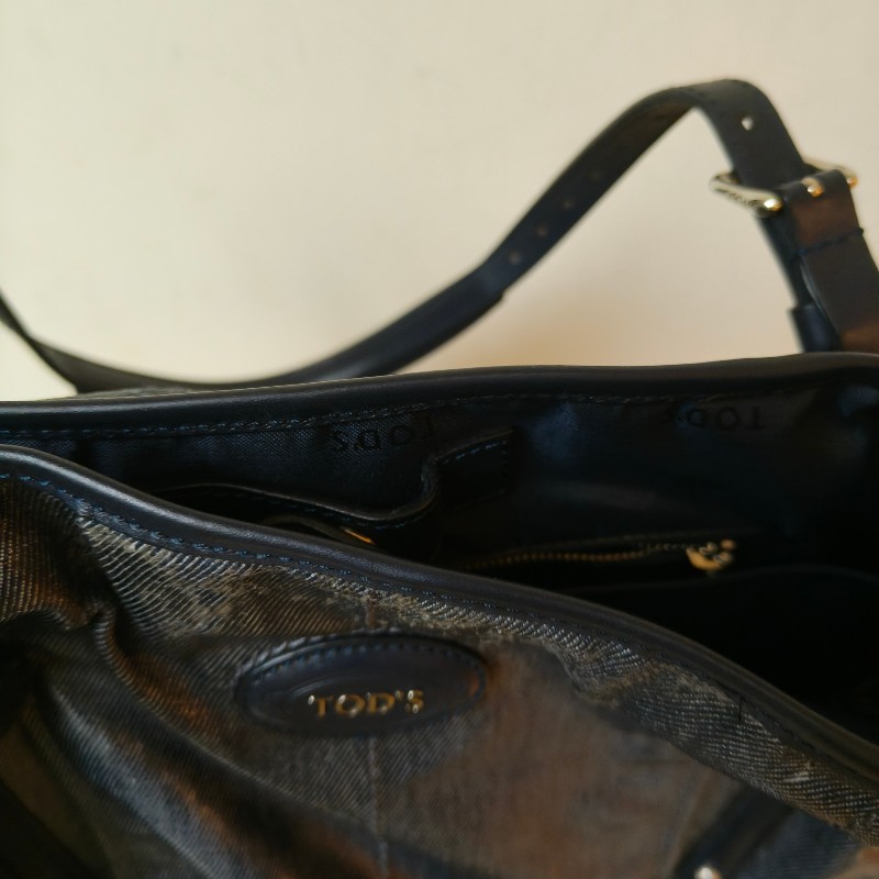 ㊣✨TOD'S✨陶德斯(附盒子) 牛仔藍 皮革 輕量 多背法 手提包 斜背包 肩背包 斜背包/二手包/二手精品/保證正品-33