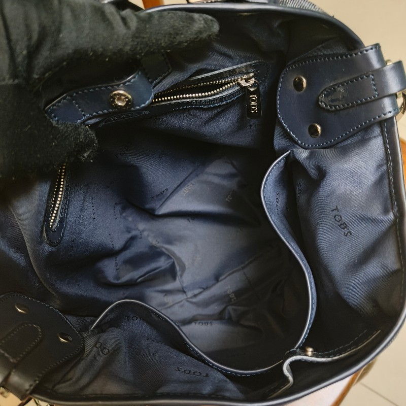 ㊣✨TOD'S✨陶德斯(附盒子) 牛仔藍 皮革 輕量 多背法 手提包 斜背包 肩背包 斜背包/二手包/二手精品/保證正品-52