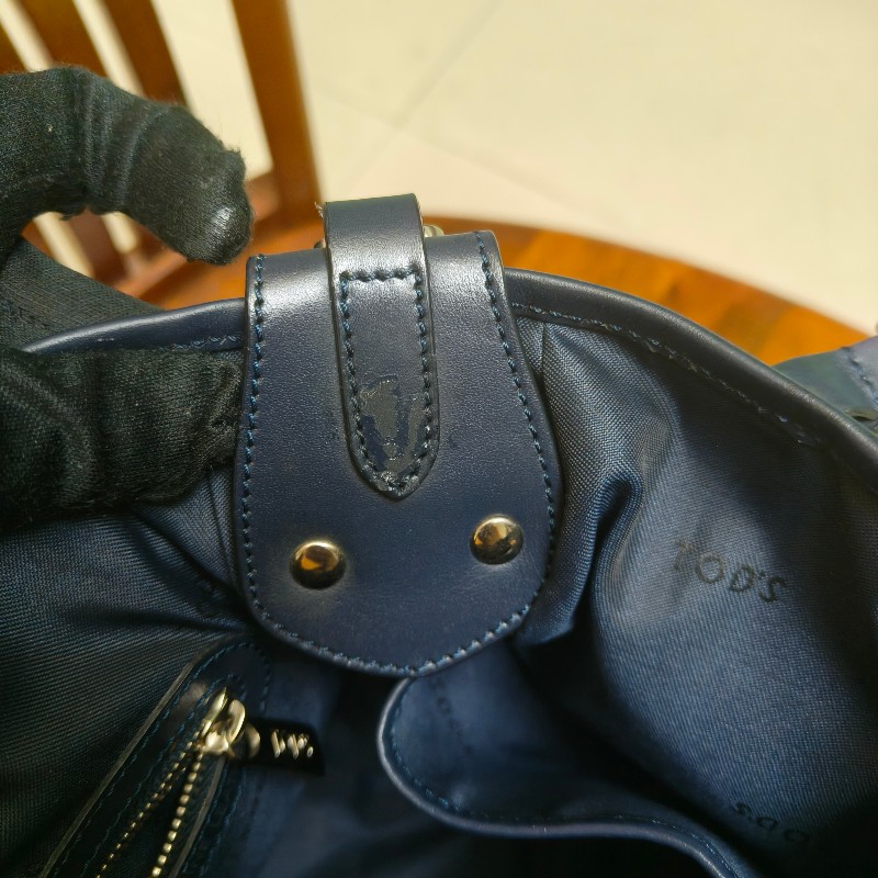 ㊣✨TOD'S✨陶德斯(附盒子) 牛仔藍 皮革 輕量 多背法 手提包 斜背包 肩背包 斜背包/二手包/二手精品/保證正品-53