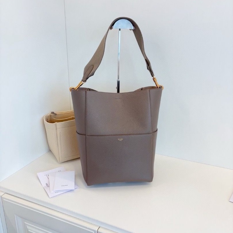 Celine Sangle大象灰🐘顆粒牛皮水桶包 23*32*16 99新配件塵袋-1