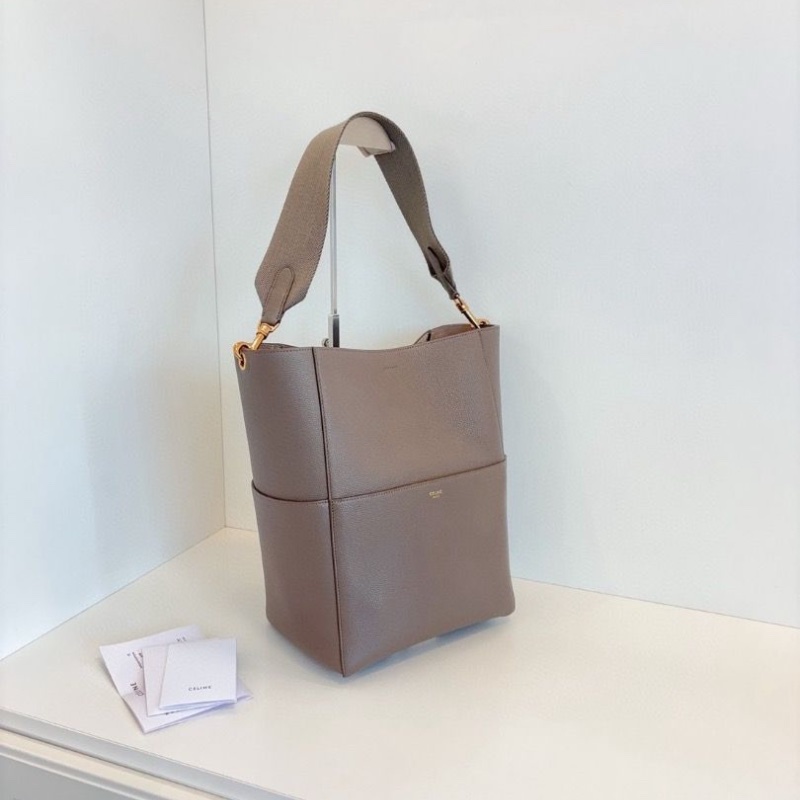 Celine Sangle大象灰🐘顆粒牛皮水桶包 23*32*16 99新配件塵袋-4