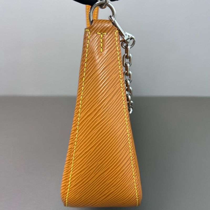 Lv 芯片款 Marelle焦糖色水波紋二合一 可手提肩背斜背包25.5*17*7.5 98新配件塵袋購證-5