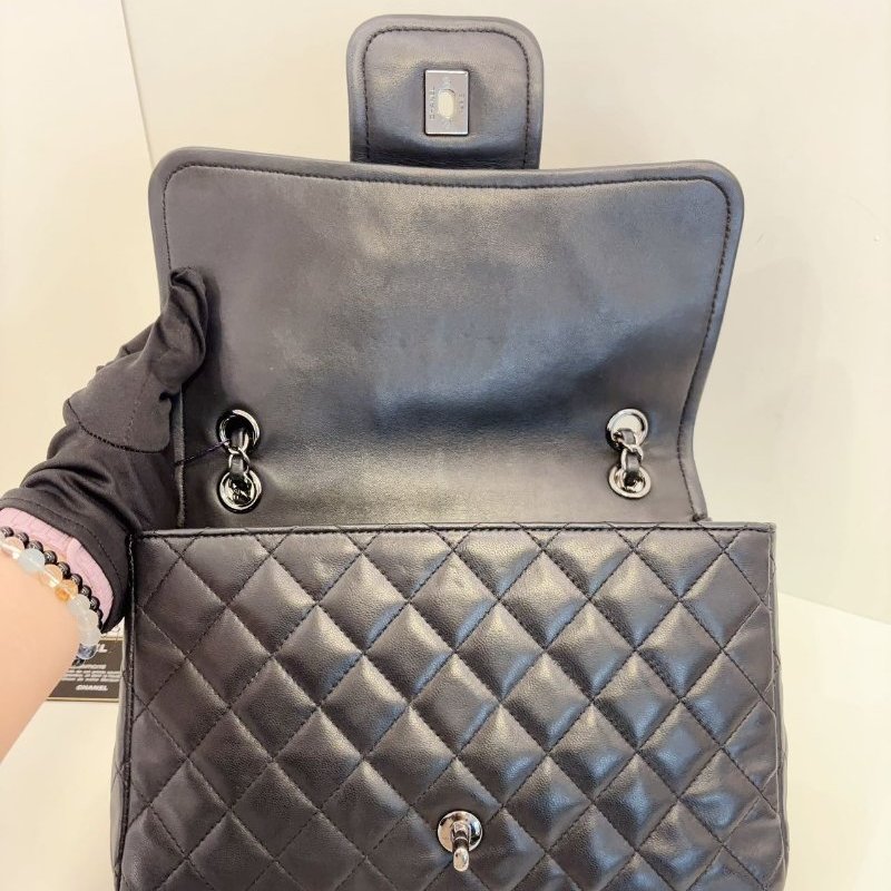 香奈兒/Chanel 黑銀季節CF 元寶機場鏈條包-3