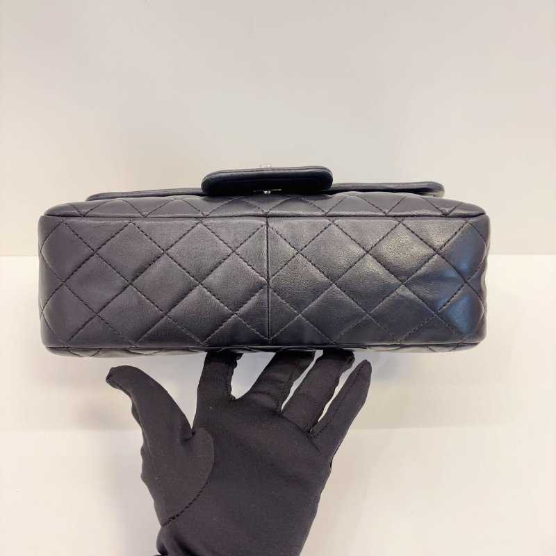 香奈兒/Chanel 黑銀季節CF 元寶機場鏈條包-7