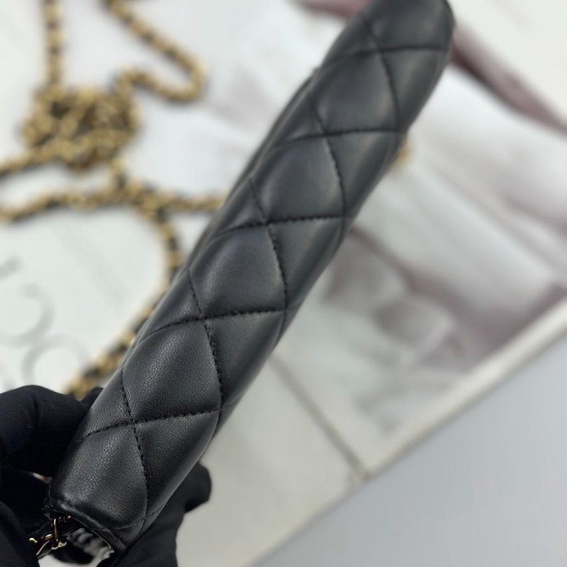 香奈兒/Chanel 黑金髮財WOC 羊皮鏈條包-4