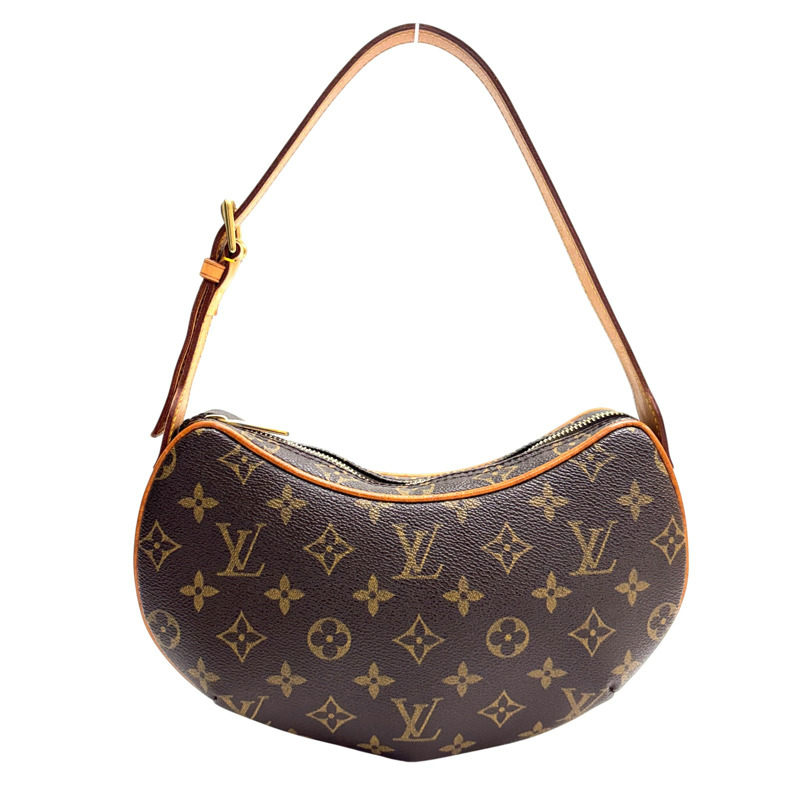棕色 原花帆布 Pochette Croissant 肩背包 【LOUIS VUITTON LV 路易威登】 M51510-2