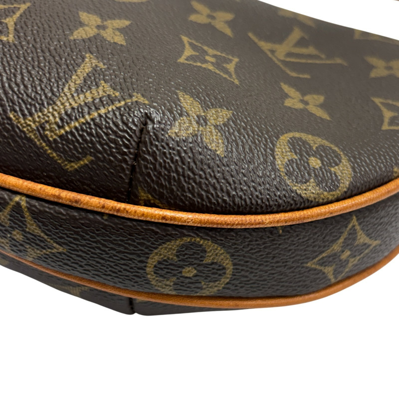 棕色 原花帆布 Pochette Croissant 肩背包 【LOUIS VUITTON LV 路易威登】 M51510-10