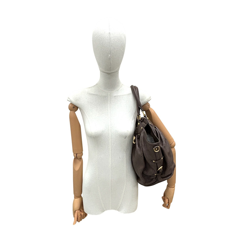 大象灰 Mahina 皮革 L 肩背手提包【LOUIS VUITTON LV 路易威登】 M93821-7