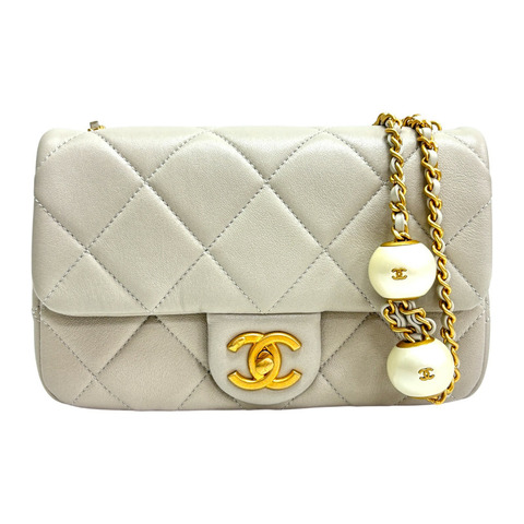灰色 菱格紋 羊革 COCO 20 肩背包【CHANEL 香奈兒】 AS4861