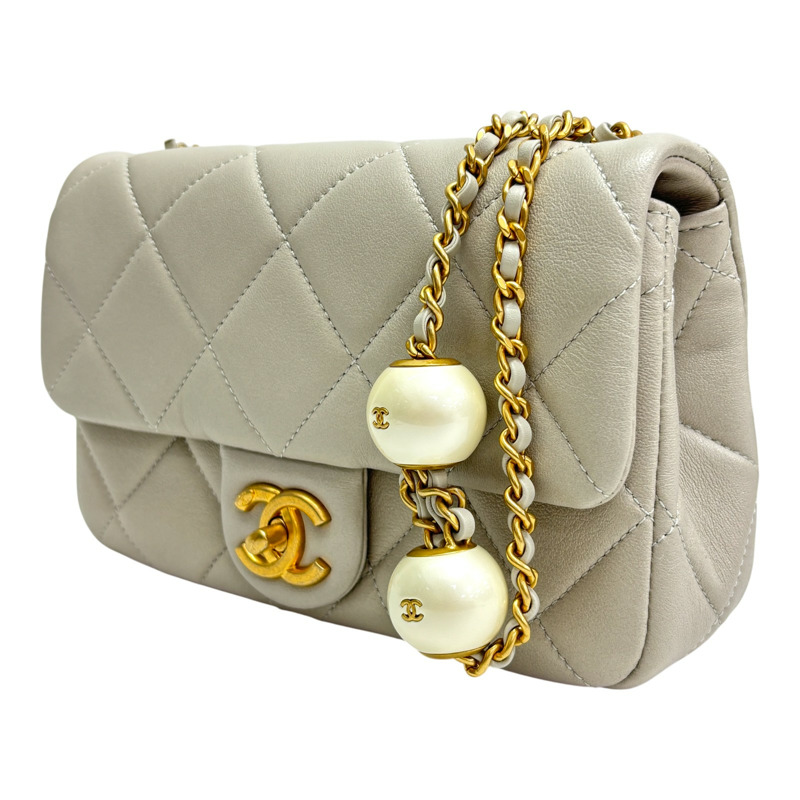 灰色 菱格紋 羊革 COCO 20 肩背包【CHANEL 香奈兒】 AS4861-1