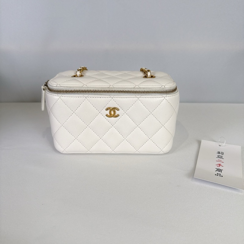 莉亞精品♡ Chanel AP2303 金珠白盒子 二手-2