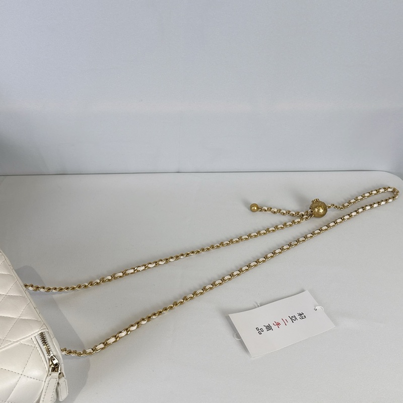 莉亞精品♡ Chanel AP2303 金珠白盒子 二手-9