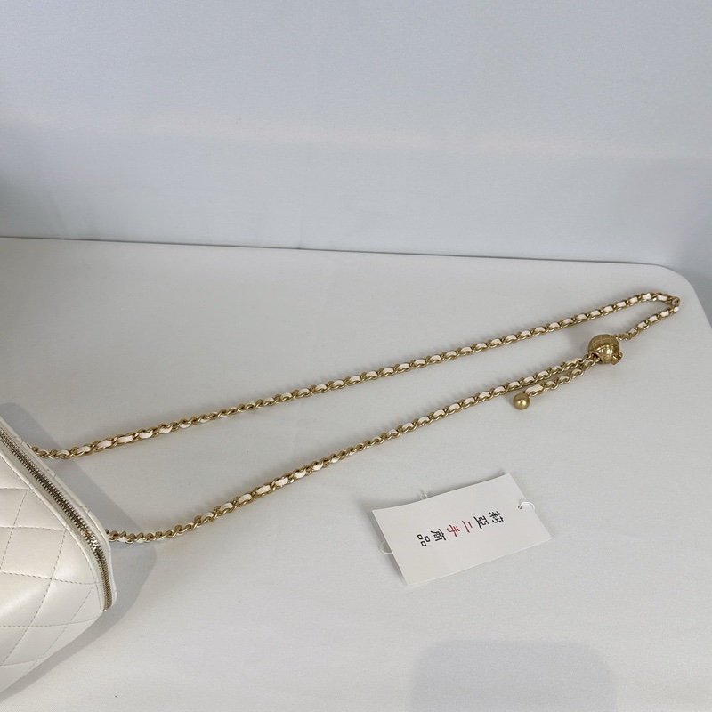 莉亞精品♡ Chanel AP2303 金珠白盒子 二手-10