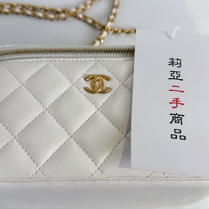 莉亞精品♡ Chanel AP2303 金珠白盒子 二手-11