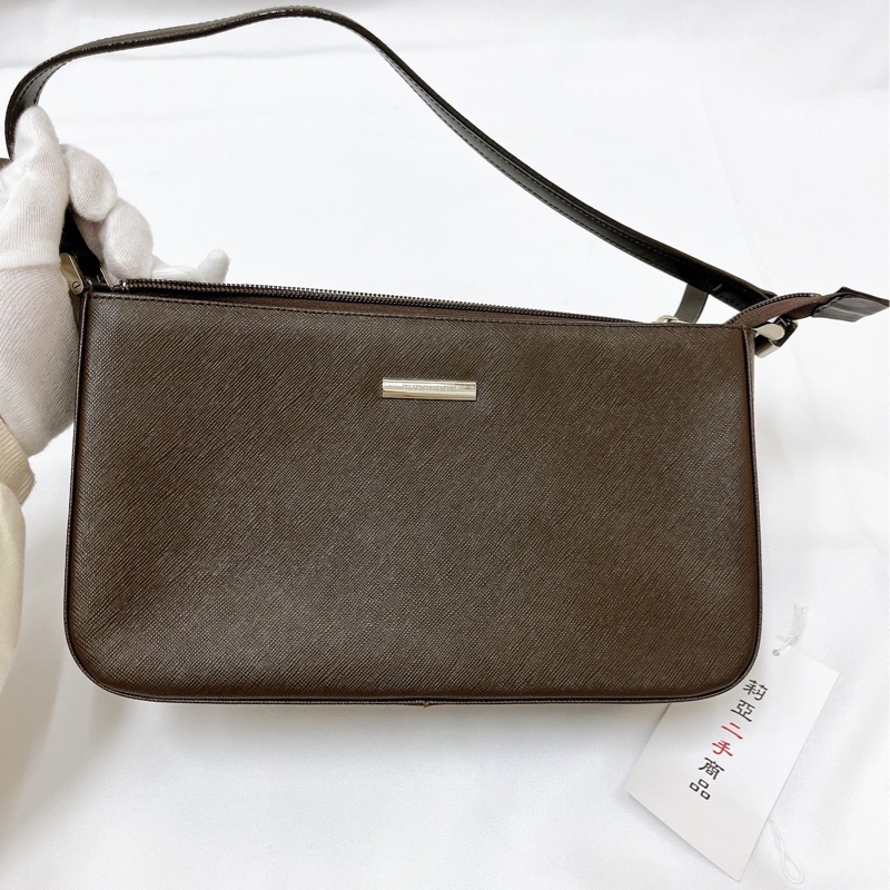 莉亞精品♡ Burberry vintage腋下包 咖 二手-2