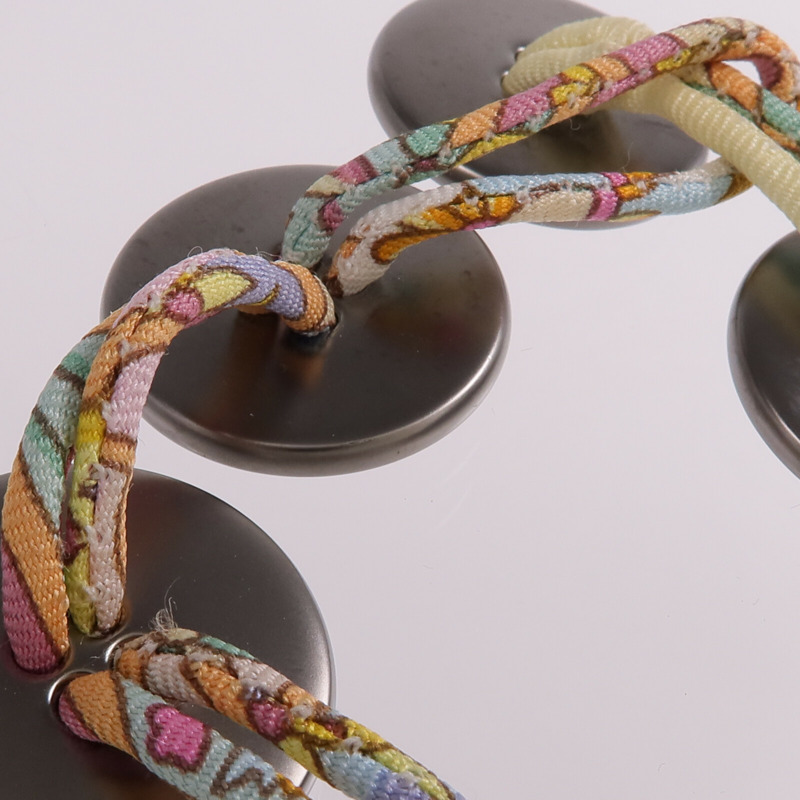 HERMES 絲質/金屬Petit H Button Bracelet手帶-5