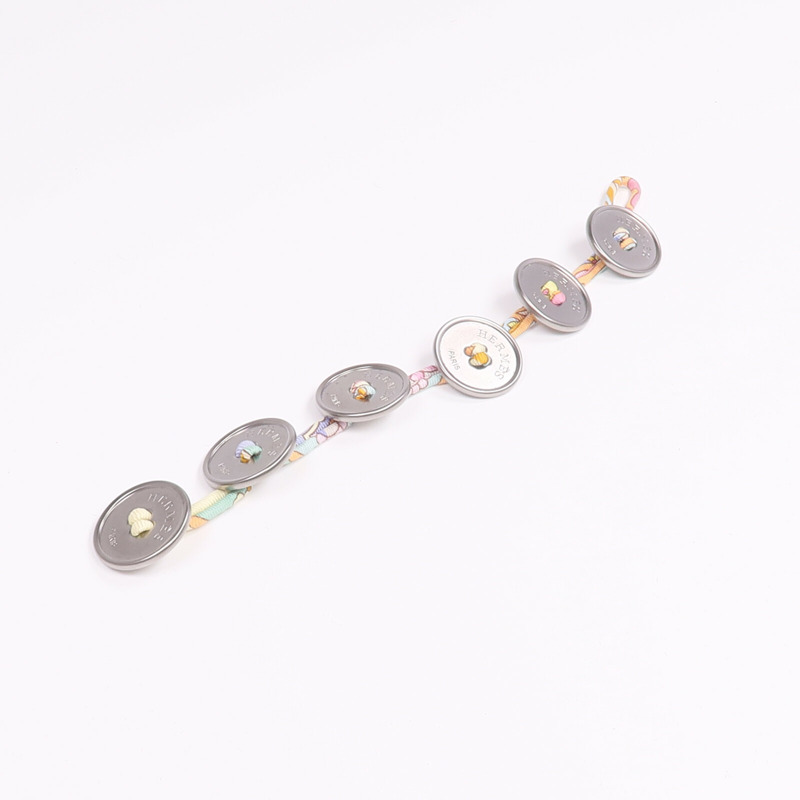 HERMES 絲質Petit H Button Bracelet手帶-7