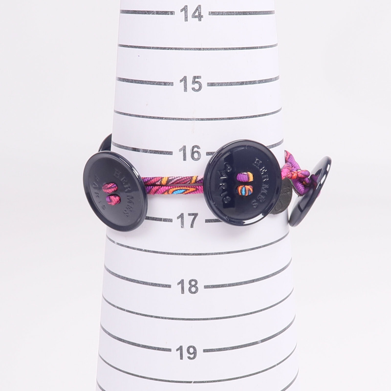 HERMES 絲質Petit H Button Bracelet手帶-9