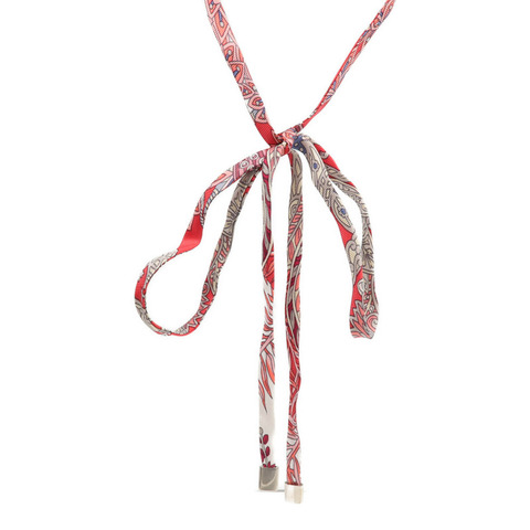 HERMES 絲質Necklace/Bracelet銀扣項鍊/手帶