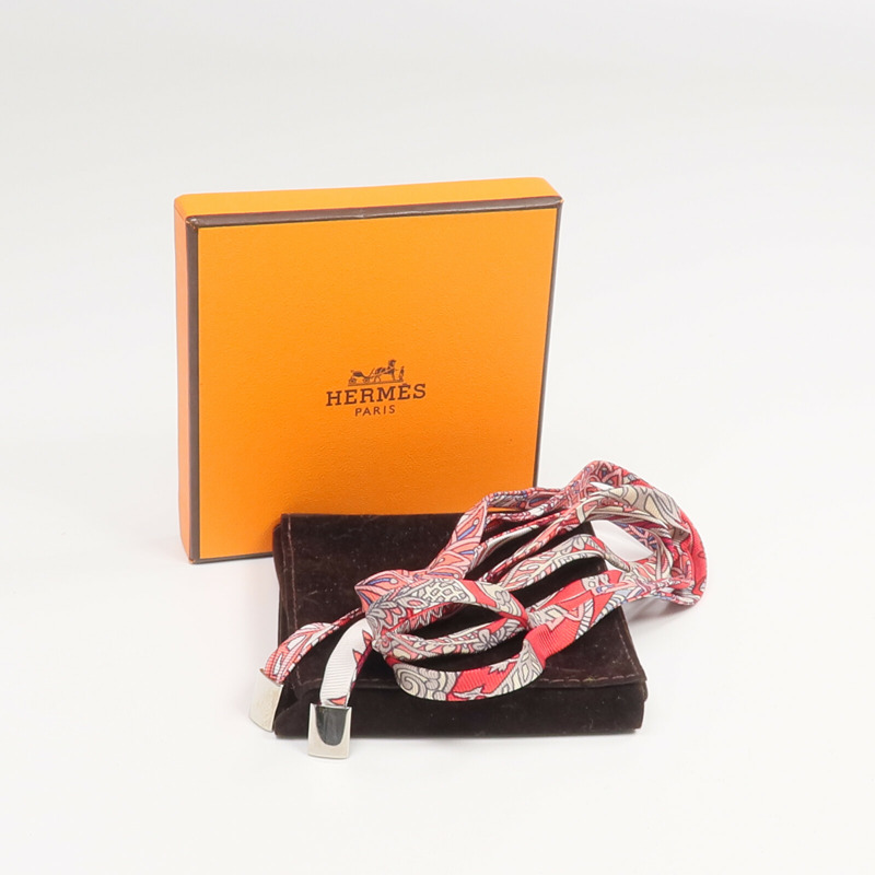 HERMES 絲質Necklace/Bracelet銀扣項鍊/手帶-6