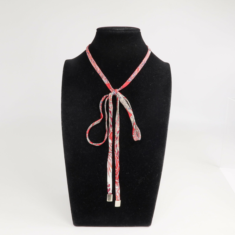 HERMES 絲質Necklace/Bracelet銀扣項鍊/手帶-7